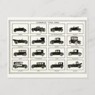Postkarte - Vintage Automobil-Illustration