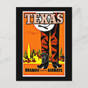 Postkarte - Vintage Dallas Kunstwerk - 14