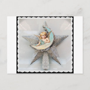 Postkarte: Vintage-Engel-Christbaumspitze Postkarte