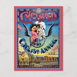 Postkarte: Vintage Fahrrad Kunst - Cyclist Year Bo Postkarte