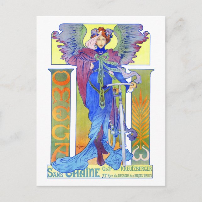 Postkarte: Vintage Fahrradanzeige - Henri Thiriet Postkarte (Vorderseite)