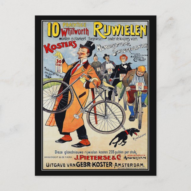 Postkarte: Vintage Fahrradwerbung Postkarte (Vorderseite)