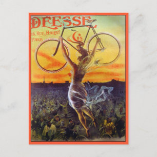 Postkarte: Vintage französische Fahrrad-Kunst Postkarte