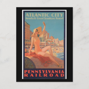 Postkarte-Vintage Reise-Atlantic City Postkarte