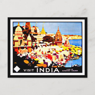 Postkarte-Vintage-Reise-Indien Postkarte