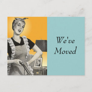 Postkarte Vintage Retro Beschäftigt Putzen Neue Ad