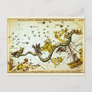 Postkarte: Vintage Star Map - Sternbild Atlas Postkarte
