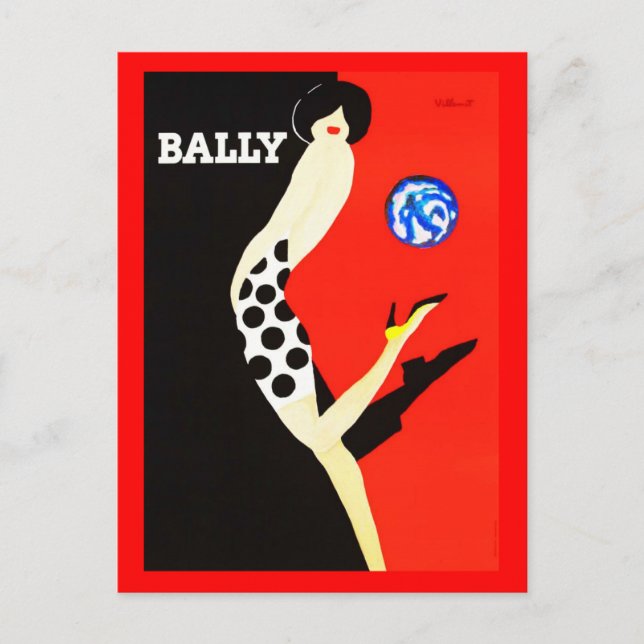 Postkarte-VIntage Travel-Bally Postkarte (Vorderseite)