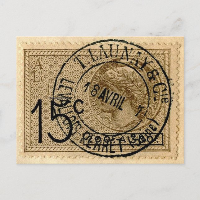 Postkarte - Vintager französischer Postfachillustr (Vorderseite)