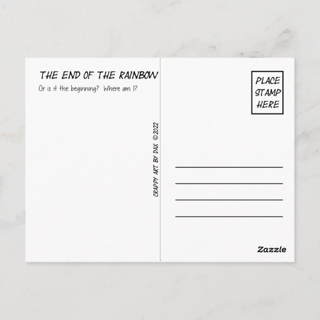 Postkarte, Violet, Lila, Ende des Regenbogens Postkarte (Rückseite)