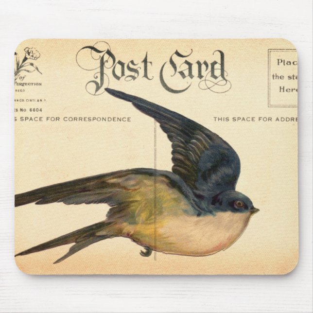 Postkarte Vogel Digitale Kunst Mousepad (Vorne)