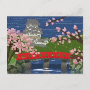 Postkarte vom Fluss beim Himeji-Schloss