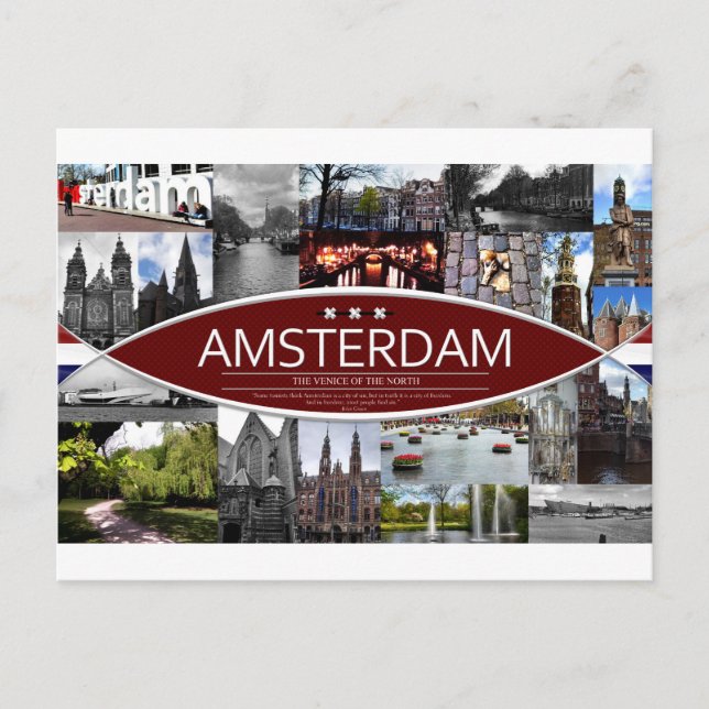Postkarte von Amsterdam (Vorderseite)