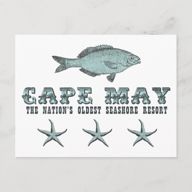 Postkarte von Cape May Nation's ältestes Seashore  (Vorderseite)