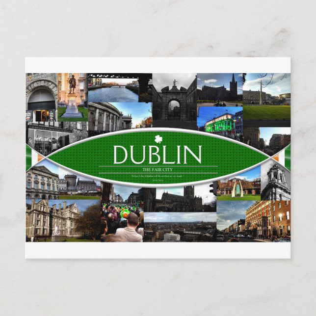Postkarte von Dublin (Vorderseite)