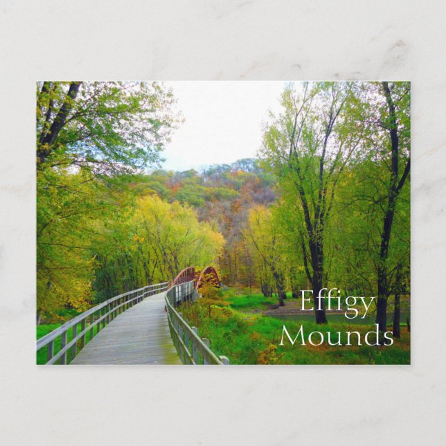 Postkarte von Effigy Mounds (Vorderseite)