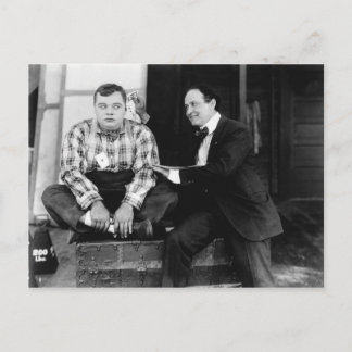 Postkarte von Fatty Arbuckle und Harry Houdini