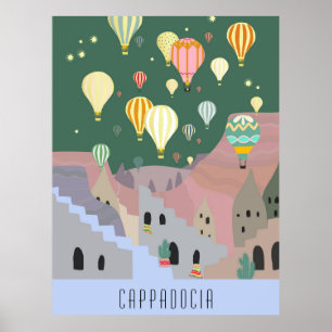 Postkarte von Kappadokien   Kapadokya Balloon Drea Poster