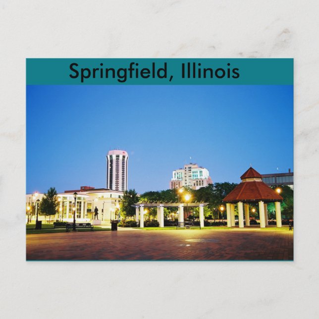 Postkarte von Springfield, Illinois (Vorderseite)