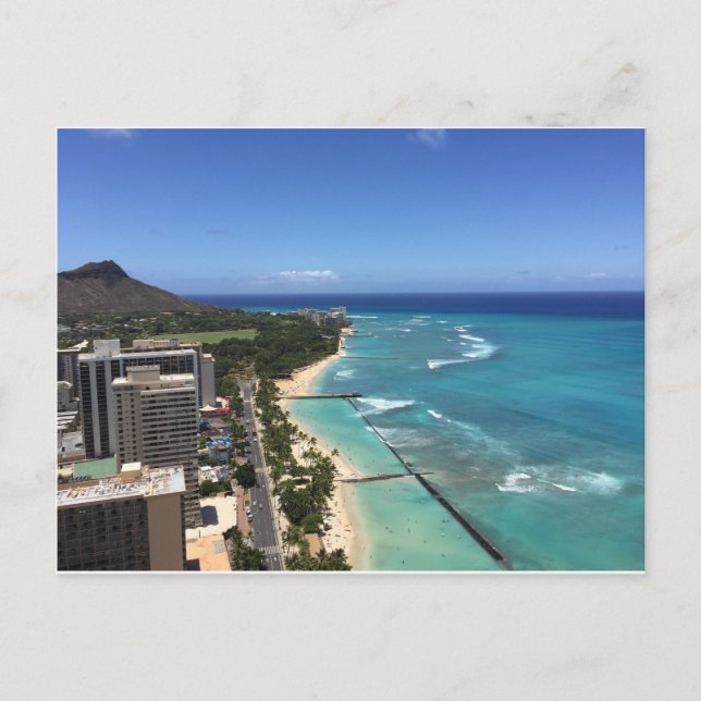 Postkarte Waikiki von Hawaii (Vorderseite)