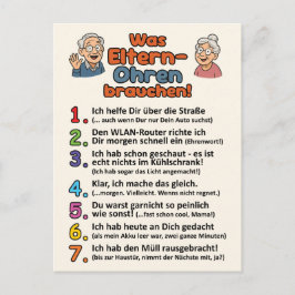 Postkarte „Was Eltern-Ohren brauchen“ 