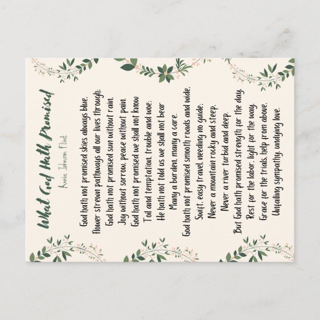 Postkarte Was Gott versprochen hat (Vorderseite)