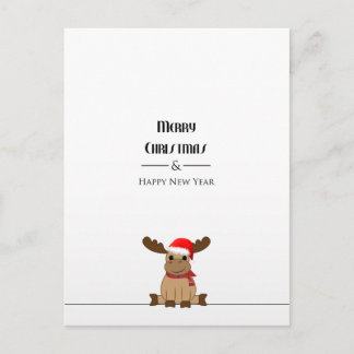 Postkarte Weihnachten Elch