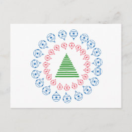 Postkarte - Weihnachtsbaum und Dekorationen