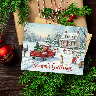 Postkarte Weihnachtsgrüße Weihnachten Wasserfarbe
