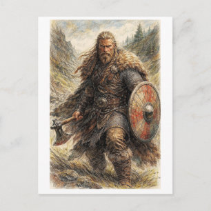 Postkarte. Wikinger Krieger Postkarte