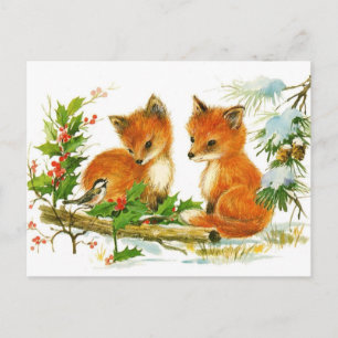 Postkarte: Winterschneefüchse Postkarte