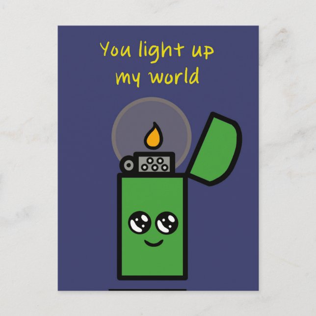 Postkarte "You Light Up My World" (Vorderseite)