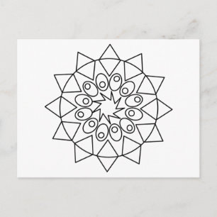 Postkarte - Zartes Mandala zum Ausmalen