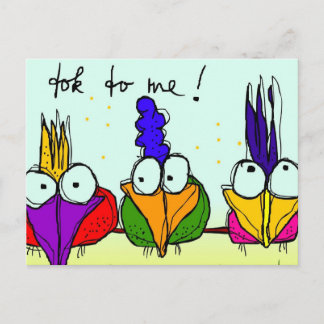 Postkarte 'zu mir!'