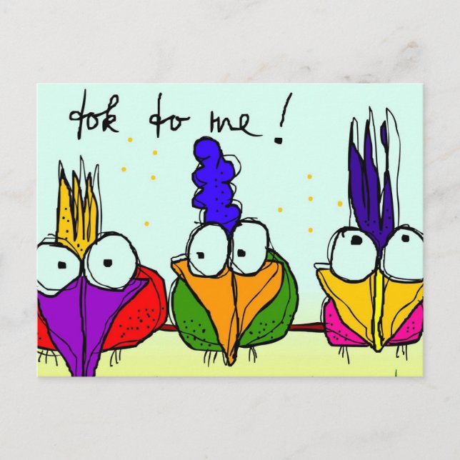 Postkarte 'zu mir!' (Vorderseite)