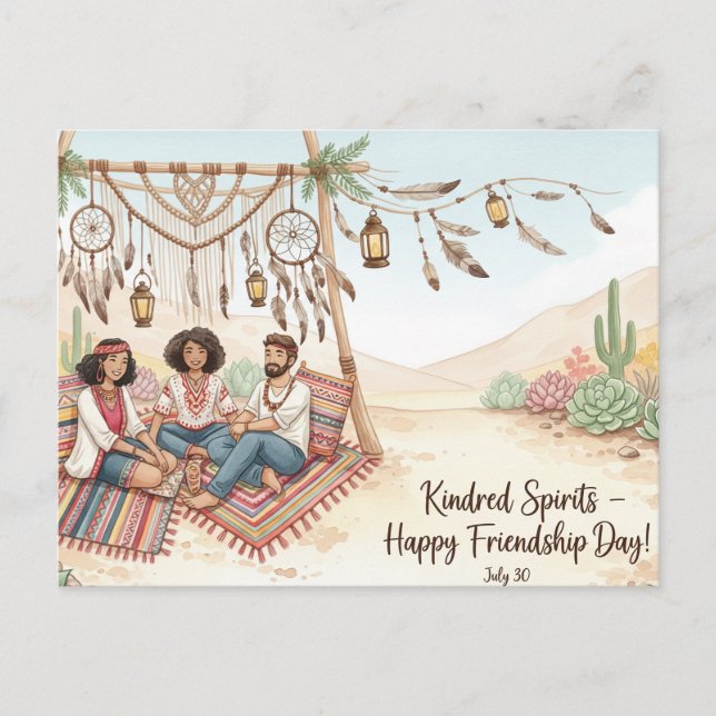 Postkarte zum Internationalen Freundschaftstag (Vorderseite)