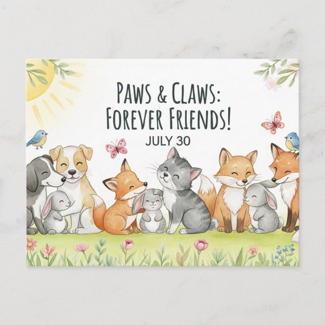 Postkarte zum Internationalen Freundschaftstag (Vorderseite)