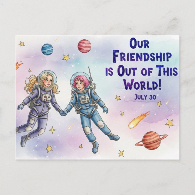 Postkarte zum Internationalen Freundschaftstag (Vorderseite)