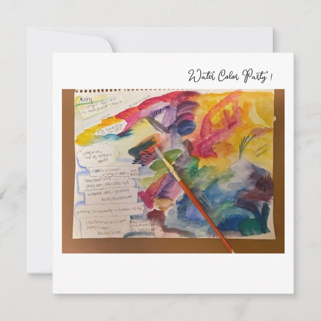 Postkarte zum Mischen der Wasserfarbe (Vorderseite)