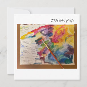 Postkarte zum Mischen der Wasserfarbe