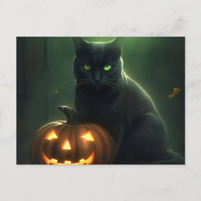 Postkarten Cat Halloween (Vorderseite)