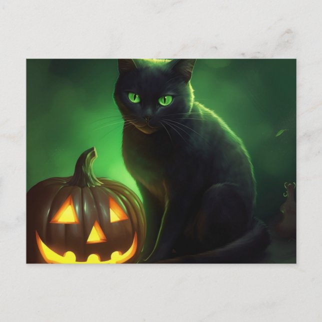 Postkarten Cat Halloween (Vorderseite)