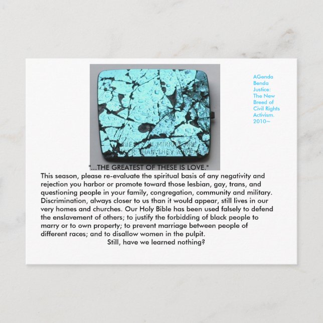 Postkarten, damit LGBT Gemeinschaften zur Kirche Postkarte (Vorderseite)