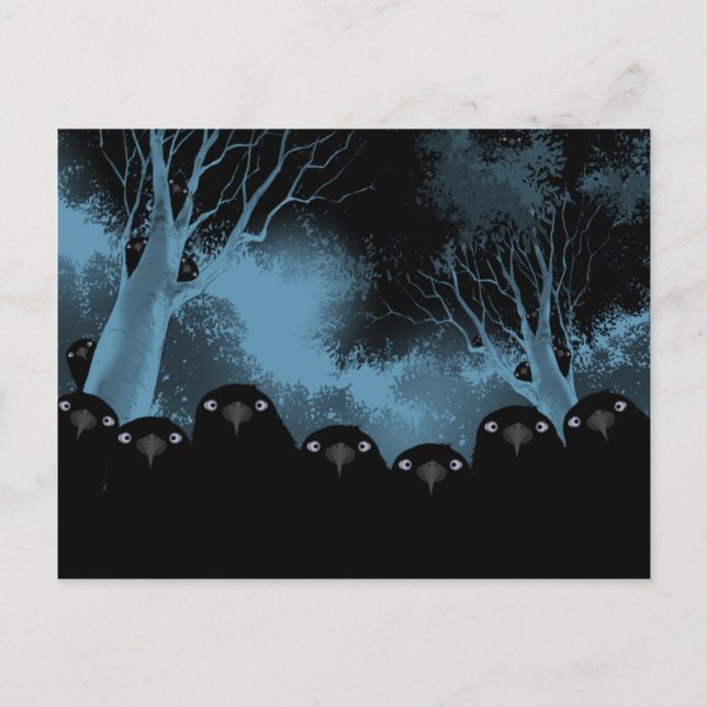 Postkarten essen von Krähen (Vorderseite)