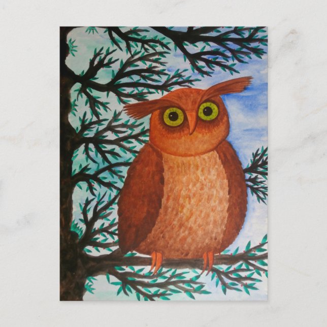 Postkarten Eule (Vorderseite)