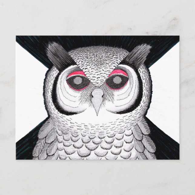Postkarten Eule (Vorderseite)