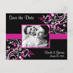 Postkarten für das Save the Date Foto in Pink und 