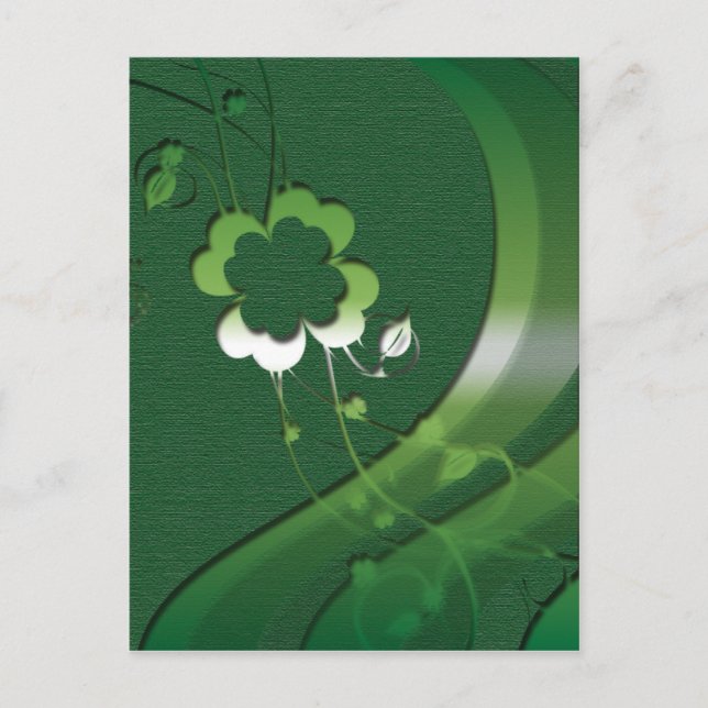 Postkarten für irisches Glück Kleeblätter (Vorderseite)