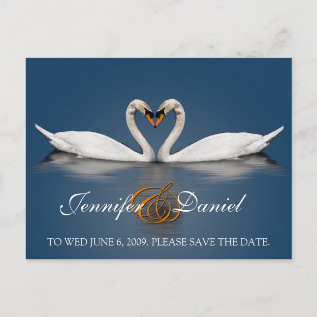 Postkarten Geschenke Liebe Swans (Vorderseite)