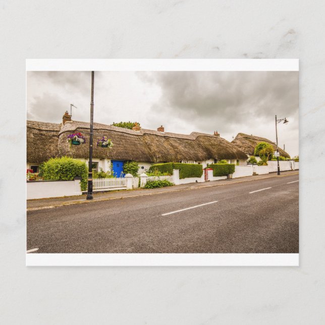 Postkarten "Gestrickte Hütten, Irland" (Vorderseite)